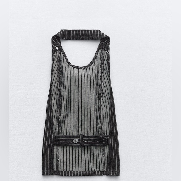 Zara Black and White Striped Halter Top - Picture 8 of 14